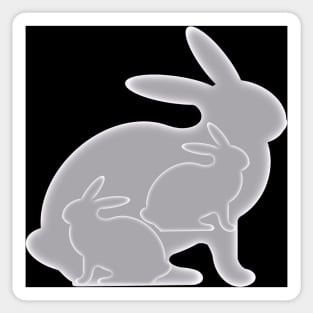 Black and White Rabbit Triads Sticker
